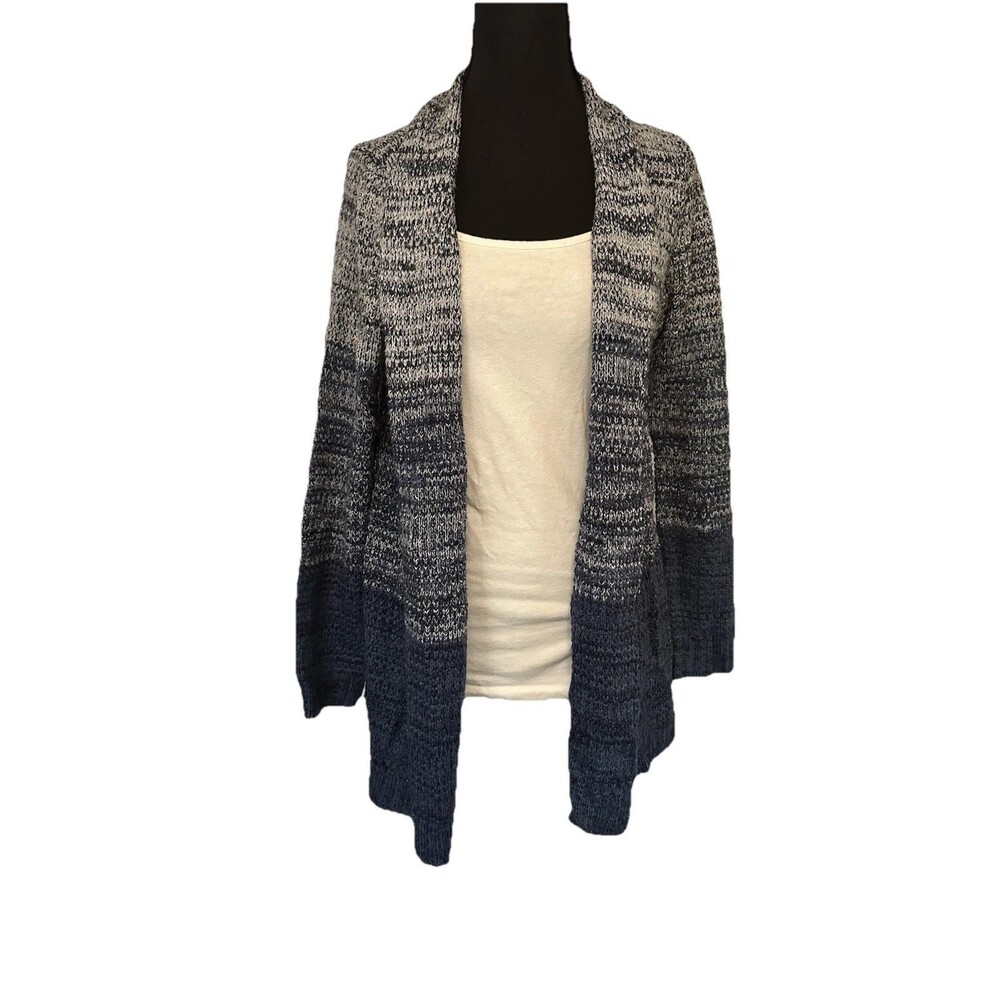 Croft & Barrow Shawl Rib Finish Sweater Open Cardigan Gradiant Blue Women’s Sz S